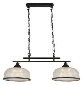 Highworth 2lt pendant - metallo nero e vetro stile olografico