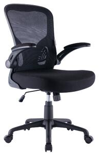 Sedia Operativa da Ufficio 62x63x105 cm Ergonomica con Braccioli Pieghevoli Bianco