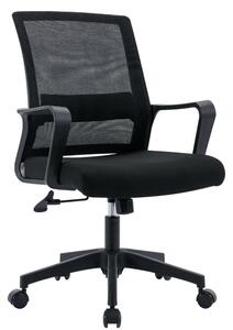 Sedia Operativa da Ufficio 45x51x94/100h cm Ergonomica con Supporto Lombare Nera