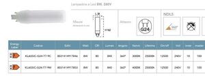 Lampadina led t7 g24 8w 840lm 4000k 360° 28x162mm 25000h cri80 klas