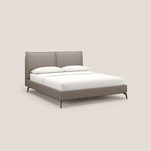 Cloe letto imbottito con piedi in metallo sfoderabile in tessuto fiamm