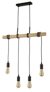 Woody 4lt bar pendant - legno naturale e metallo nero