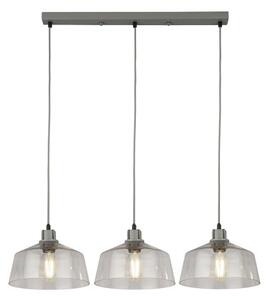 X odeon 3lt bar pendant - metallo grigio e vetro