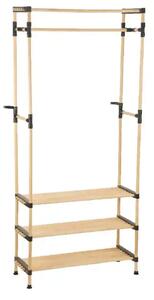 Appendiabiti Attaccapanni Struttura Legno Panca Scarpiera 4 Ripiani Porta Scarpe
