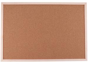 Bacheca in Sughero Rettangolare con Cornice in Legno da Parete 60x40x1.6 cm
