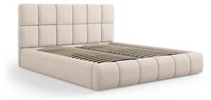Letto beige imbottito con spazio contenitivo 180x200 cm Bellis – Micadoni Home