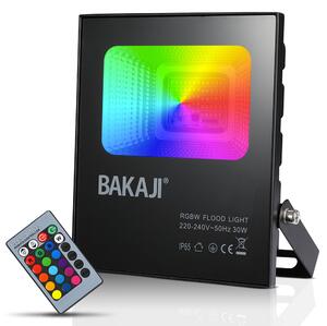 Faro LED RGB 30W Luce Atmosfera Faretto Proiettore Esterno Slim IP65 Telecomando