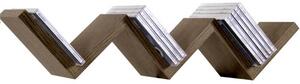 Mensola Parete Moderna Design Zig Zag Mensole Muro Scaffale 3 Ripiani Noce