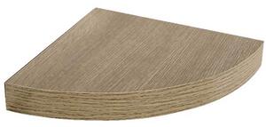 Mensola Parete Angolare Scaffale Ripiano ad Angolo in Legno MDF Rovere 24x4cm