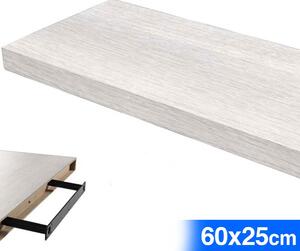 Mensola Parete Rettangolare Scaffale 60x25x4cm Libreria Legno MDF Bianco