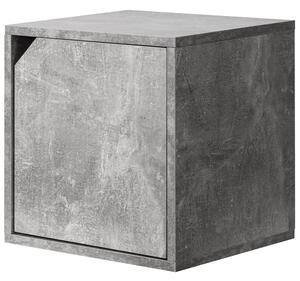 Mensola Cubo con 1 Anta da Parete Scaffale Montaggio Muro Cemento Design Moderno
