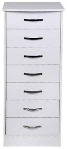 Mobile Cassettiera 7 Cassetti Settimino in legno MDF 46x42x116cm Bianco Moderno