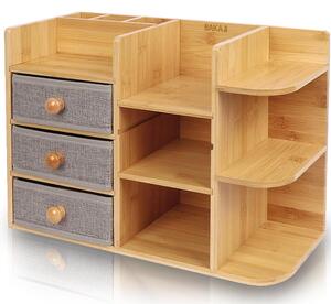 Organizer Scrivania, Bagno Cosmetici Makeup Mobiletto in Bambù 41 x 17 x 30.5 cm