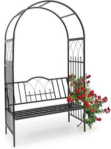 Panchina 2 Posti con Arco da Giardino x Piante Rampicanti in Ferro 115x59x203 cm