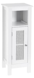 Mobile da bagno a 1 Anta con Griglia Armadio in Legno Colore Bianco 30x28x80H cm