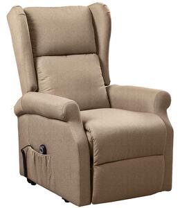 Poltrona Alzapersona Elettrica 1 Mortore Reclinabile Ecopelle Tortora Anziani