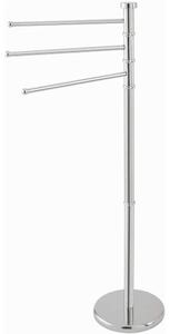 Piantana Portasciugamani Milano da bagno 3 Bracci in Metallo Cromato 22x31x85 cm