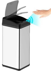 Pattumiera Automatica cn Sensore Elettrico 58Lt Bidone Spazzatura Cucina Acciaio