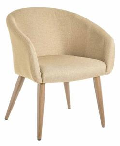 Poltrona Relax in Legno e Tessuto Colore Beige Chiaro Mod. Morla 60x58x77H cm