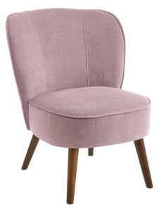 Poltrona Relax in Legno e Tessuto Colore Malva Rosa Modello Kansas 59x66x75H cm