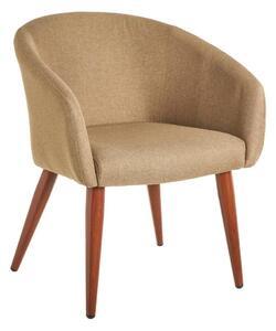 Poltrona Relax in Legno e Tessuto Colore Beige Scuro Mod. Morla 60x58x77H cm