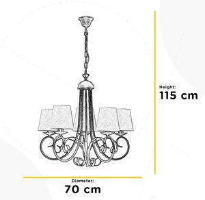 ONLI - Lampadario a sospensione con catena POMPEI 5xE14/6W/230V bronzo