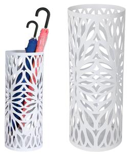 Portaombrelli in Metallo Design Rotondo Stand Bianco Vaschetta Salvagoccia