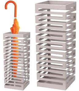 Portaombrelli in Metallo Design Moderno Porta Ombrelli Quadrato Stand Grigio