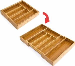 Portaposate Estensibile da Cassetto Cucina Porta Posate in Legno Bambù 33x29cm