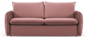 Divano letto in velluto rosa 214 cm Vienna - Cosmopolitan Design