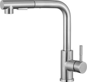 Rubinetto da cucina con doccetta estraibile, rubinetto da cucina in acciaio inossidabile, 2 tipi di getto, orientabile a 360°, acciaio inossidabile spazzolato