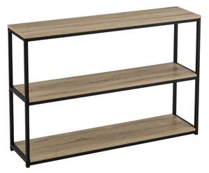 Libreria Scaffale a 3 Ripiani da Ingresso in Metallo e Legno 120x30x80H cm