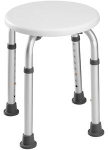 Sgabello Bagno Tondo in Alluminio Altezza Regolabile Sedile Doccia Sedia Vasca