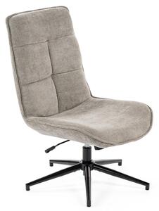 Meubles Cosy Poltrona relax reclinabile in tessuto ciniglia grigio con rotazione a 360° – CHARLOTTE