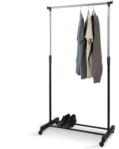 Stand Appendiabiti Allungabile Telescopico Singolo con Ruote 80x40x90/165 cm