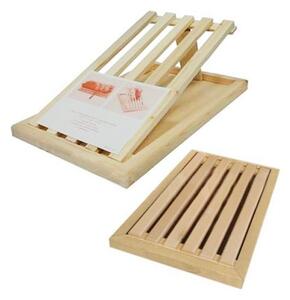 Tagliere Per Pane In Legno Con Raccogli Briciole e Griglia Removibile 39 x 23 cm
