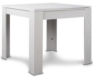 Tavolo da Pranzo Quadrato Allungabile 90x90 in Legno Bianco con Apertura a Libro