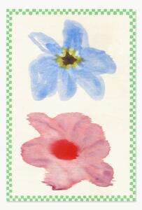 Stampa digitale Flower with Checks 01