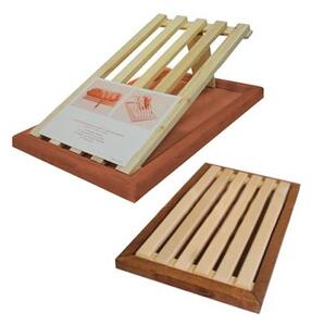 Tagliere Per Pane In Legno Con Raccogli Briciole e Griglia Removibile 39 x 23 cm