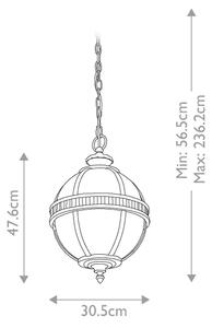 Kichler KL-HALLERON-8M-BU -Lampadario da esterno a catena HALLERON 3xE14/40W/230V IP44
