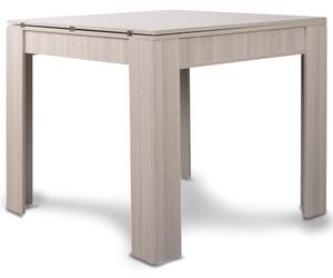 Tavolo da Pranzo Quadrato Allungabile 90x90 in Legno Tortora Apertura a Libro