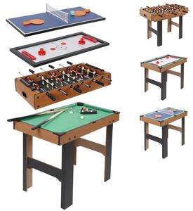 Tavolo Multigioco 4in1 Calcio Balilla Biliardo Ping Pong Air Hockey 87x43x73cm