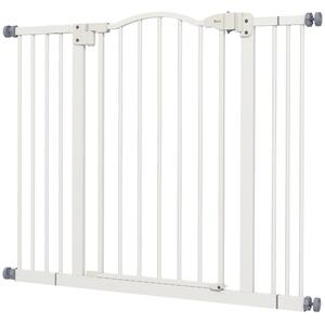 Cancellino per Cani Estensibile 74-100x78 cm in Metallo Bianco