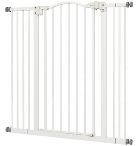 Cancellino per Cani Estensibile 74-100x94 cm in Metallo Bianco