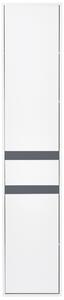Colonna Bagno a 2 Armadietti con Ripiano Regolabile e Cassetto 35x31x172 cm in Truciolato Bianco