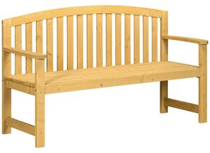 Panchina da Giardino 2 Posti con Seduta e Schienale a Doghe 143x51x85 cm in Legno di Abete