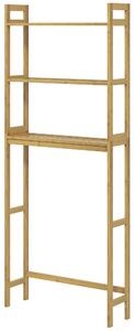 Mobile Sopra WC Salvaspazio a 3 Ripiani Aperti a Doghe 68x20x165 cm in Bambù