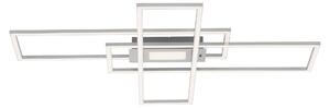 Plafoniera LED, colore acciaio, dimmerabile, telecomando, L98,9 cm