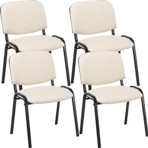 Set di 4 sedie per visitatori in Pelle finta Ken