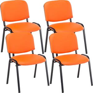 Set di 4 sedie per visitatori in Pelle finta Ken